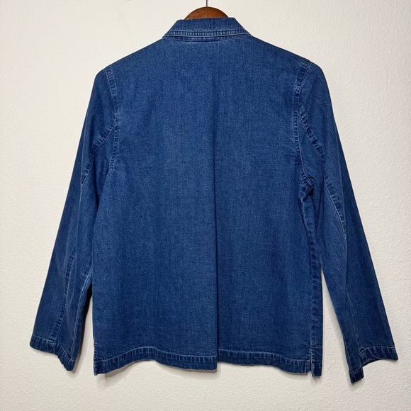Talbots Embroidered Floral Denim shirt Jacket Cottagecore Top size small - Picture 5 of 9